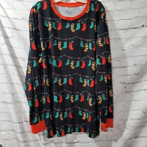 NWT Mens Pajamagram L Pajama top christmas stockings